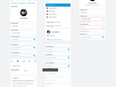 Mobile User Profile Admin Menu. admin minimal mobile product design table user interface