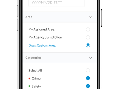 Mobile Filter Selection. filter product design search tags