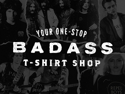 P&Co. - Badass badass black and white collage fashion grunge icons rebel rock roll texture type typography vintage