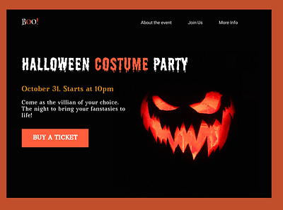 Halloween Party Web Design color theory font typography ui ux web design