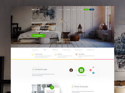 Roomdots.com- Begin to earn more money Web Redesign airbnb booking design hotel interface room social ui ux web