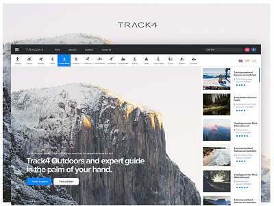 Track - Expert guide in the palm of your hand dashboard design interface landingpage map ski trails ui web winter