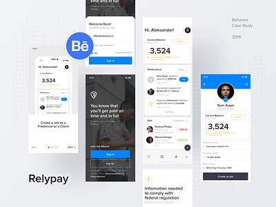 RelyPay - Secure payment with your clients bank client finance finance business freelancer interface mobile ui ux