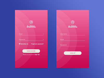 Dribbble Sign in/Sign up app debut dribbble form invite log in minimal modern sign in sign up ui ux