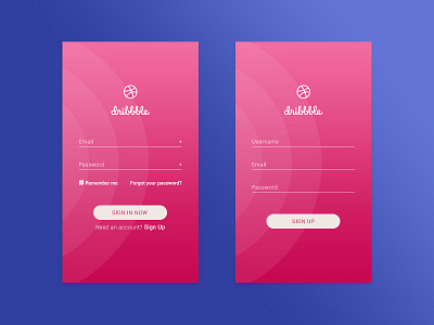 Dribbble Sign in/Sign up