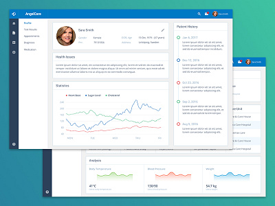 Patient Dashboard care chart dashboard doctor graph health medical patient profile ui ux web