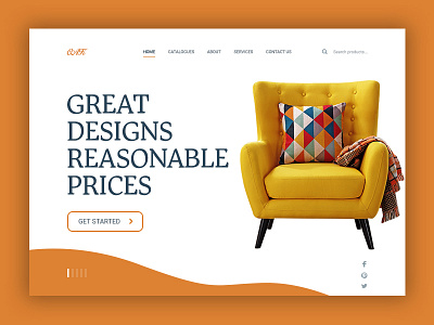 OAK - Landing Page branding clean design e commerce furniture interior landing product typography ui ux web