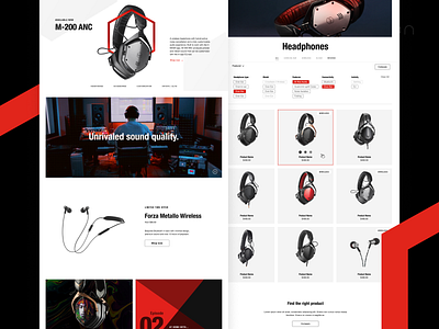 V-MODA - UX/UI Design audio design ecommerce graphic design headphones interface music neuron store ui ux ux design web website