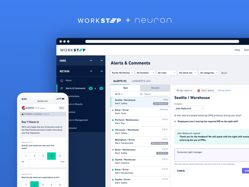 WorkStep - UX/UI Design app b2b data visualization design enterprise flat graphic design interface minimal mobile web neuron product design ui ux ux design web web app website workplace worktech