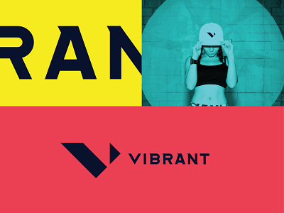 Vibrant branding bright color logo mongram type v vibrant wordmark