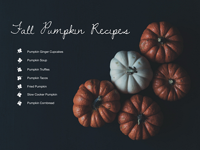 Tablet Fall Recipe Homepage design fall