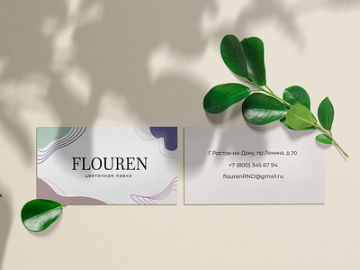 Business card for "FLOUREN" branding business card graphic design logo