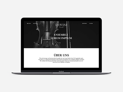 Divisi Ensemble blackwhite concept minimal presentation ui web website