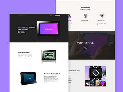 Motivator landing page clean landing page minimal prototype ui ux web design