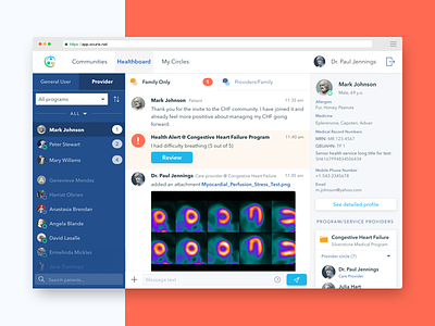 eCuris Healthboard case study chat conversation dashboard design doctor hospital interface medical platform ui ux web