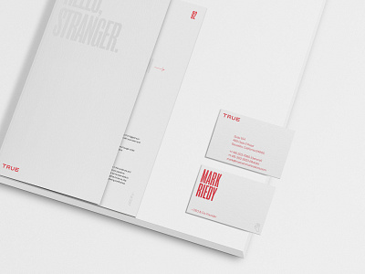True Communications branding busines card design identity packaging print
