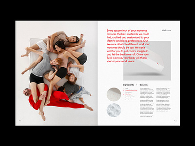 Tuck Setup booklet branding design identity mattress packaging photography print sleep
