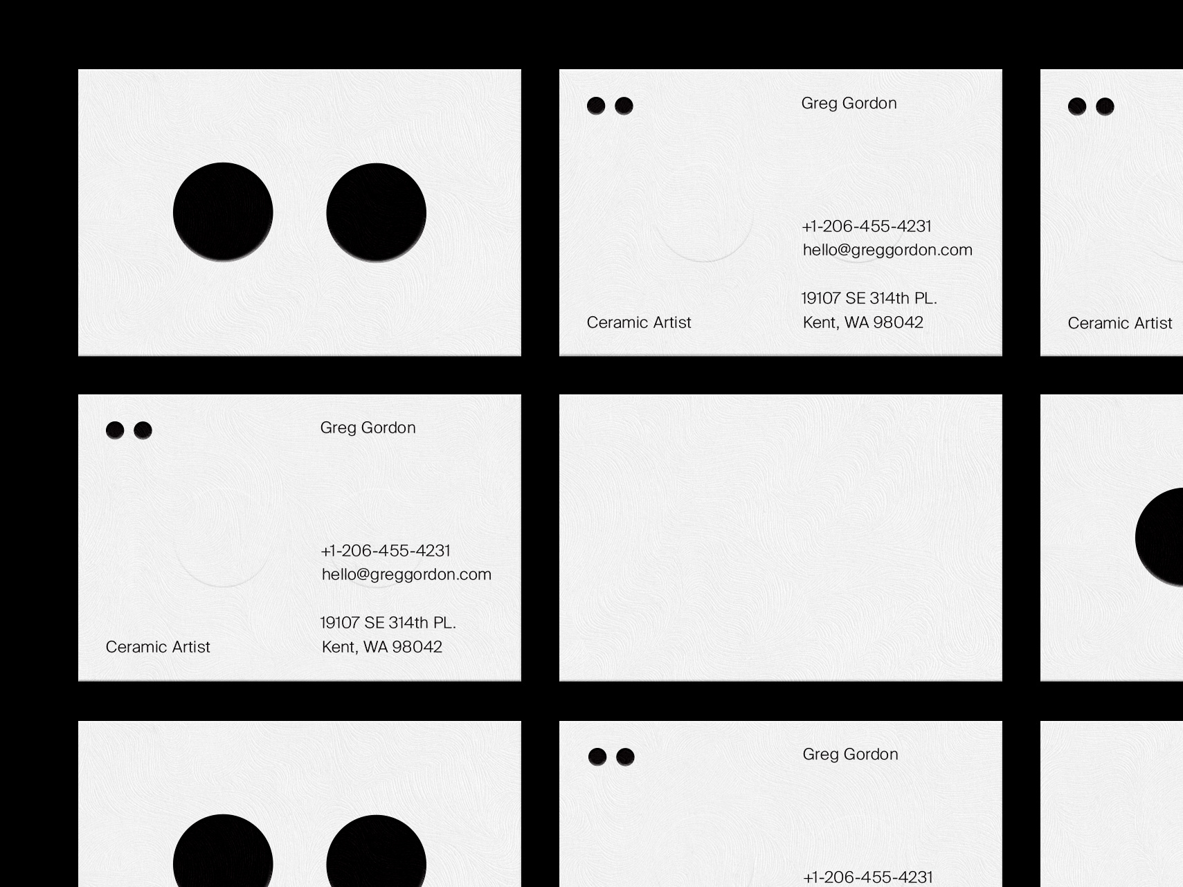 Business cards ceramics artist by Wesley Anderson on Dribbble