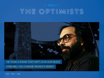 UCLA Optimists USB promo site educational graphic design higher ed landing page metro ui micro site ui website design