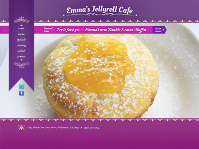 Website Design, Emma's Jellyroll Cafe food graphic design restaurant ui website design