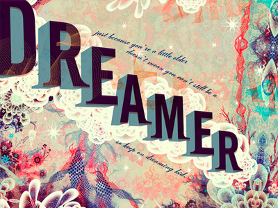 Dreamer 3d 3d type abstract decorative graphic design illustrated type illustration lettering photoshop red typography