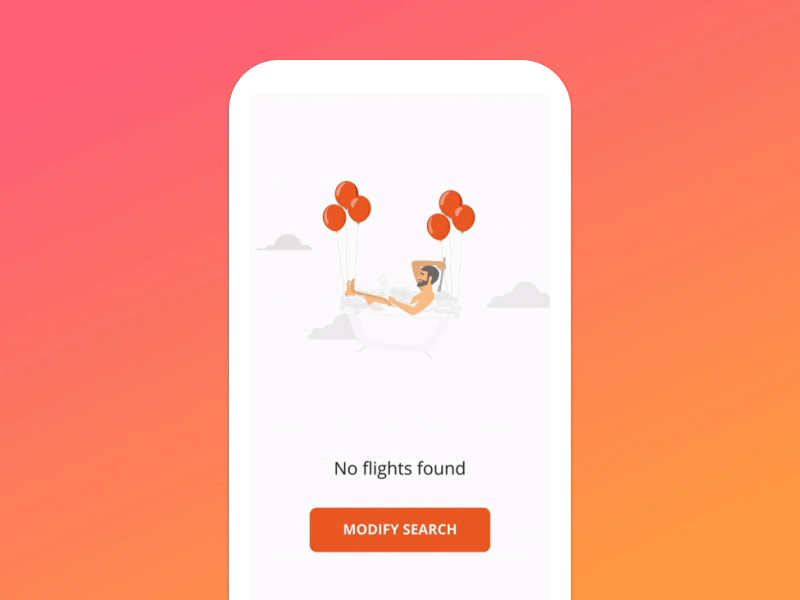 No flights found animation app clean concept design illustration logo motion ui