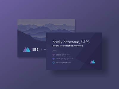 Business Cards accounting blue business cards mountains purple ridge tax
