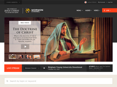 Mormon Channel christ christian dark lds light mormon proposal redesign website