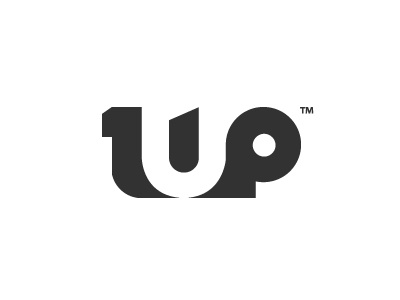 One Up app concept logo simple type