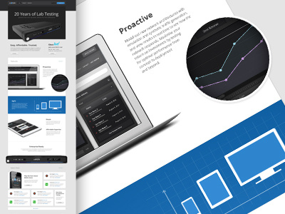 Proactive callout flow grid magazine marketing one page website