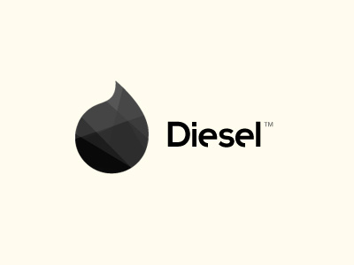 Diesel brand dark exploration logo mark poly polygon type
