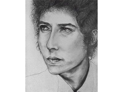 Bob Dylan, retrato a lápiz