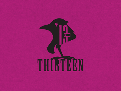13 For Thirteen "Witch Crow" Logo 13 crow logo plays theatre thirteen witch