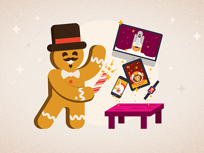 Create magic. fuzz gingerbread man holiday illustration magic mobile