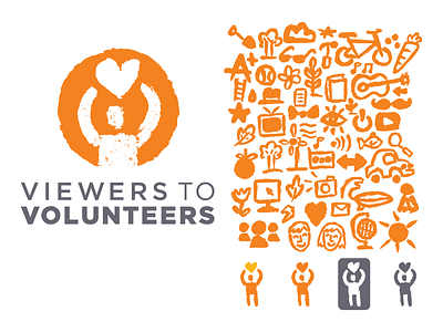 CBS - Viewers To Volunteers branding cbs giving icons logo logos v2v volunteer
