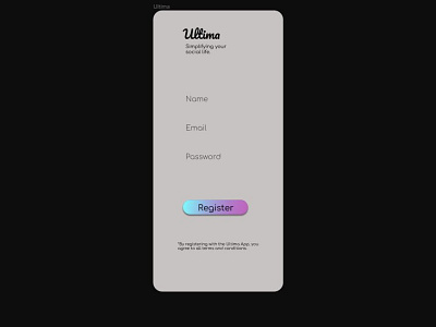 App Sign Up Mockup