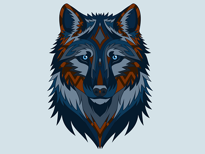 Patterned Wolf Illustration