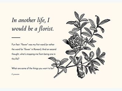 Day 11 of #100DaysofFonts botanical css flowers google fonts personal typography