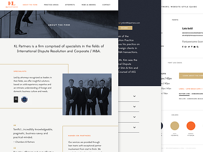 Law firm website - WIP client freelance style guide web design