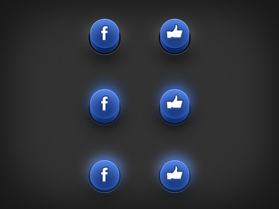 Facebook Buttons @2x app button buttons design facebook icon icons like nirik social icons ui web