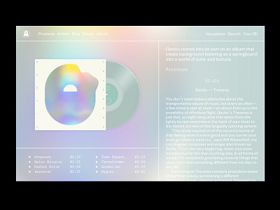 Geotic UI ghostly international layout minimal music ui design web design website