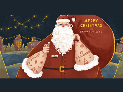 Santa Claus adobe photoshop design graphic design happy new year holiday illustration illustrations merry christmas photoshop postcard