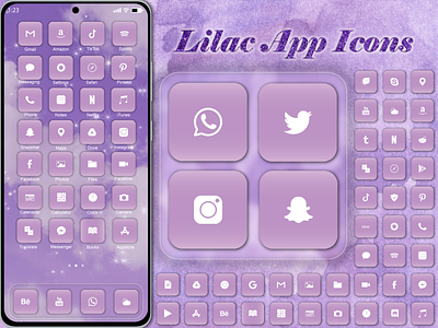 Lilac App Icons aesthetic beautiful beauty cute fashion icon icons ios iphone lilac logo logos makeup minimal pastel pretty purple violet