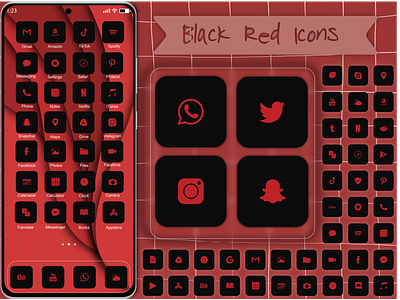 Black Red Icons black blood bold cute dark design goth icon icons illustration ios iphone logo logos pretty red ui