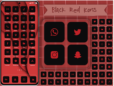 Black Red Icons black blood bold cute dark design goth icon icons illustration ios iphone logo logos pretty red ui