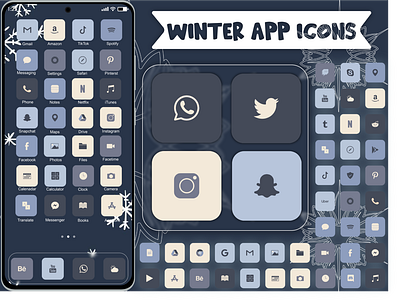 Winter App Icons aesthetic christmas cool cute design holiday icon icons illustration ios iphone logo logos minimal pretty soft ui winter