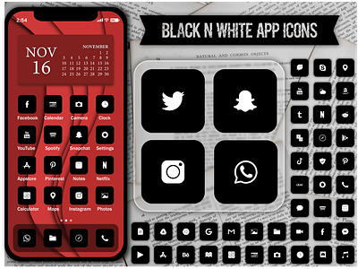 Black N White App Icons