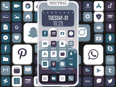 Neutral App Icons app apps aqua blue cute design icon icondesign icons illustration ios iphone logo logos neutral purple turquoise ui