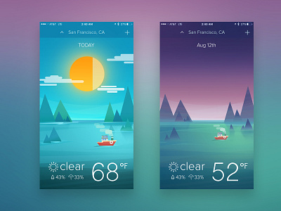 Weather app by han yu on Dribbble