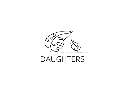Daughters logotype branding identity leaves logo logotype monstera plants vector